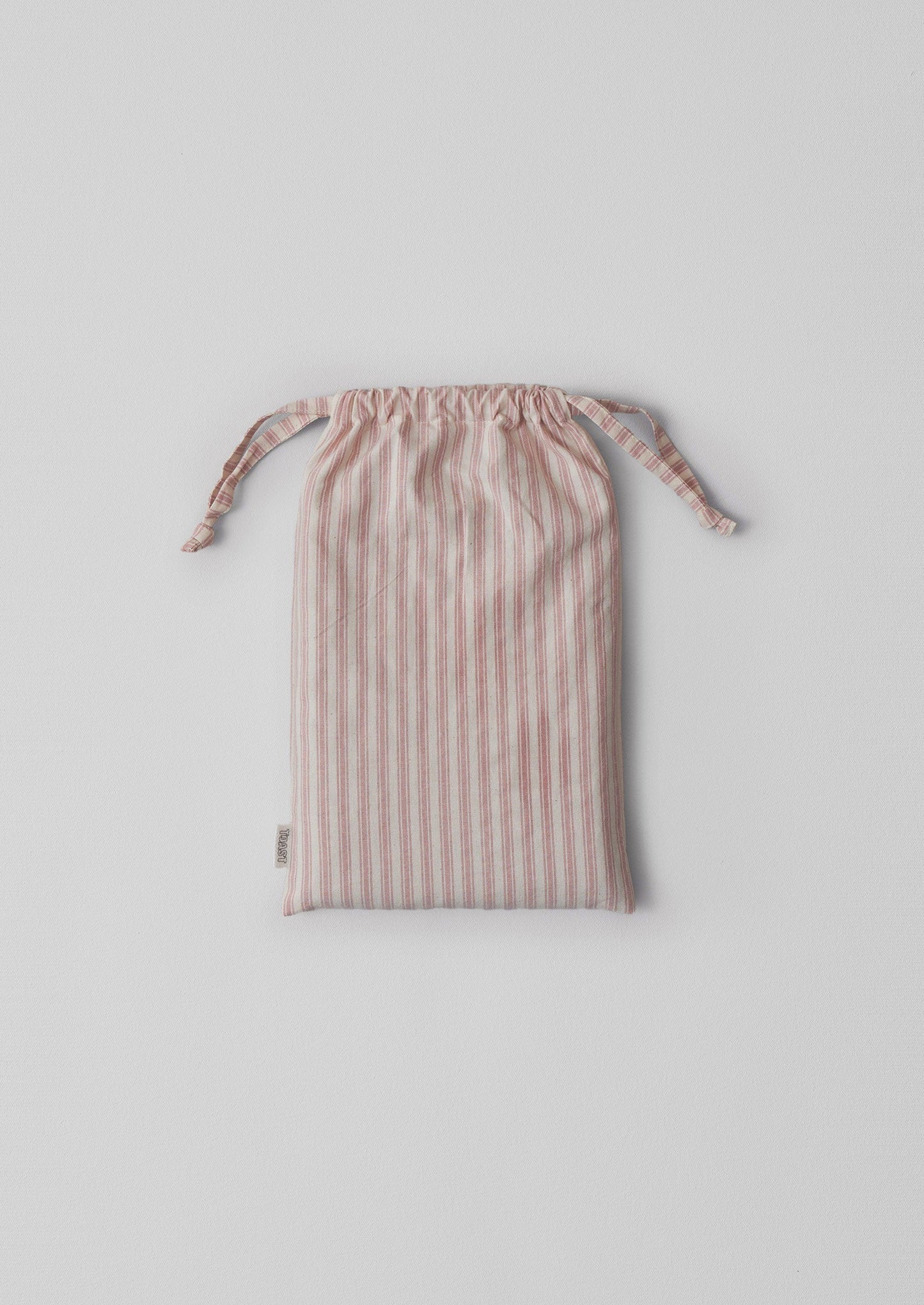 Ticking Stripe Cotton Housewife Pillowcase | Ecru/Rose