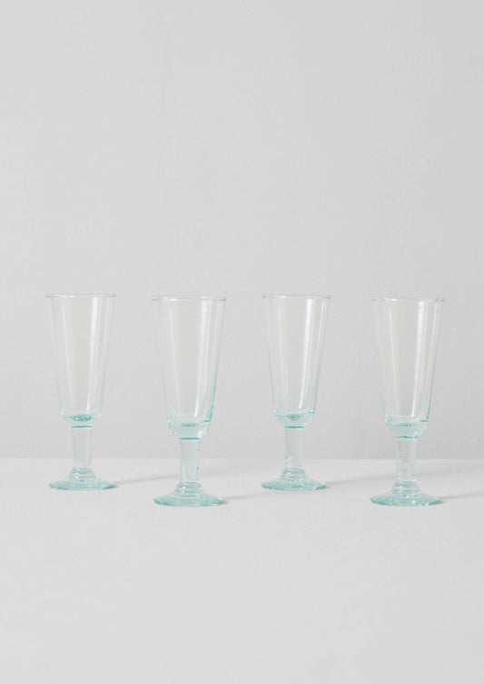 Recycled Bolivian Champagne Glasses Set | Clear