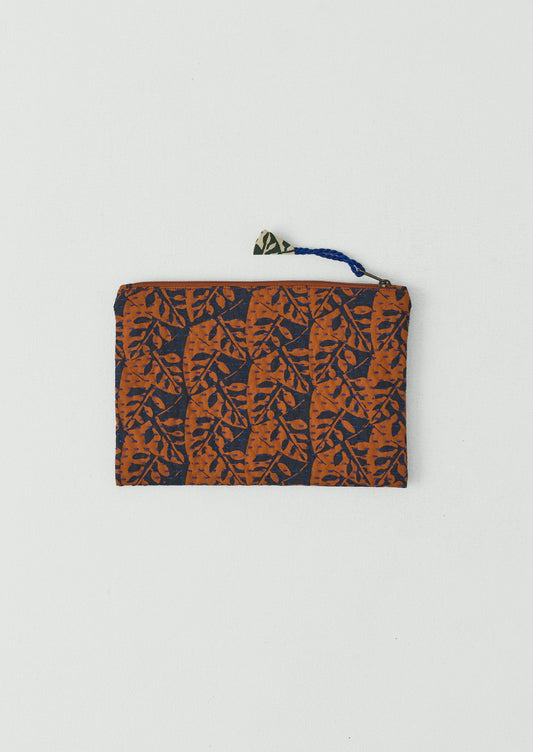 Remnant Fabric Kantha Pouch | Spice/Midnight