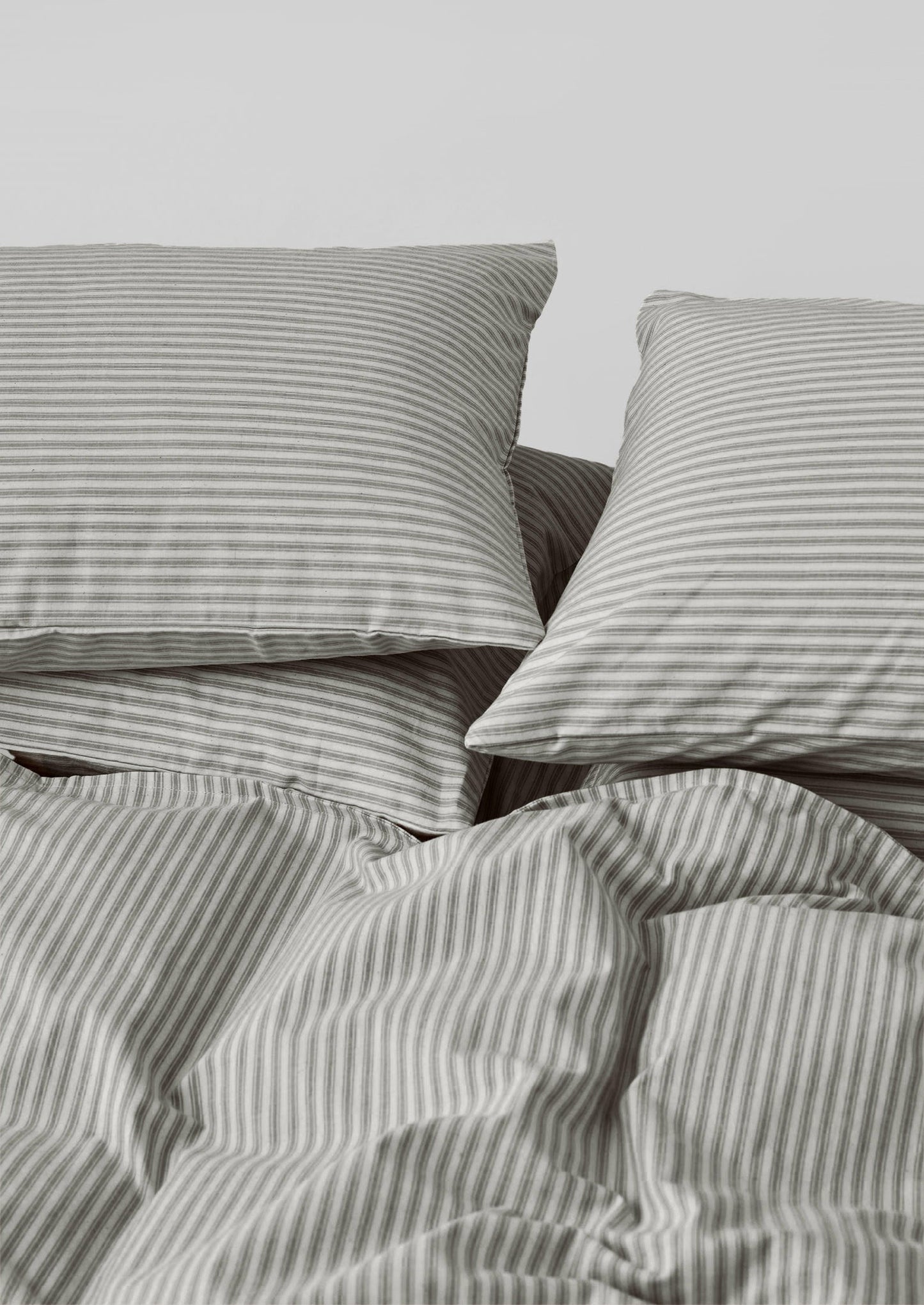Ticking Stripe Cotton Housewife Pillowcase | Ecru/Graphite