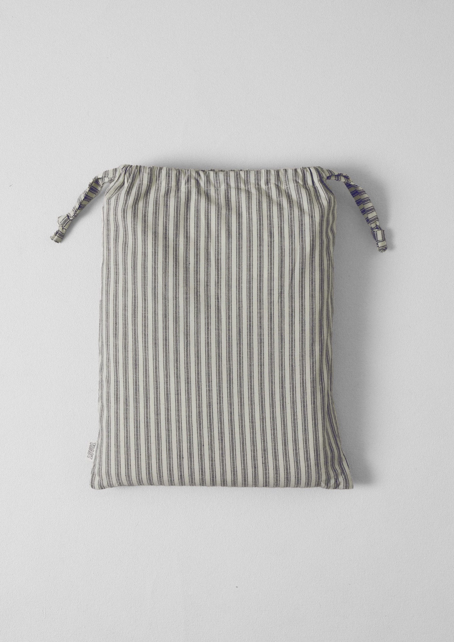 Ticking Stripe Cotton Duvet Cover | Ecru/Graphite