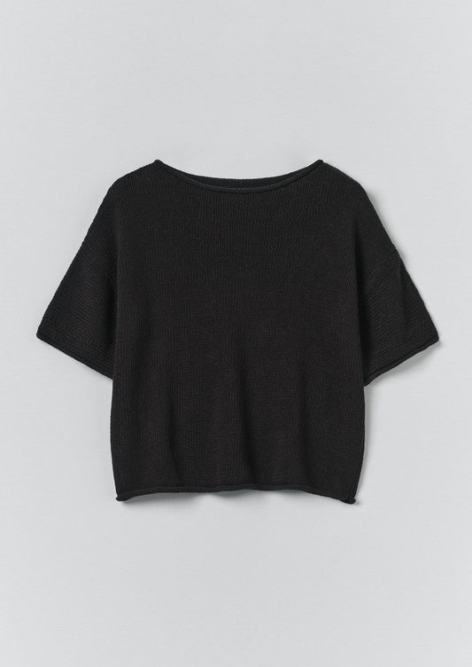 Knitted Cotton Linen Tee | Slate