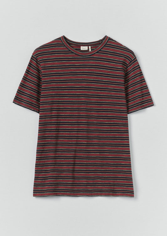 Theo Stripe Cotton Short Sleeve Tee | Provencal Blue/Multi