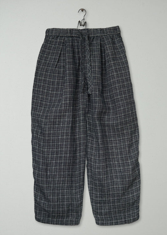 Reworn Check Linen Trousers Size M (1233) | Multi