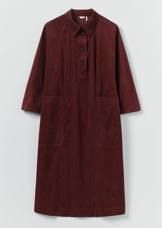 Organic Cord Tunic Dress | Beetroot
