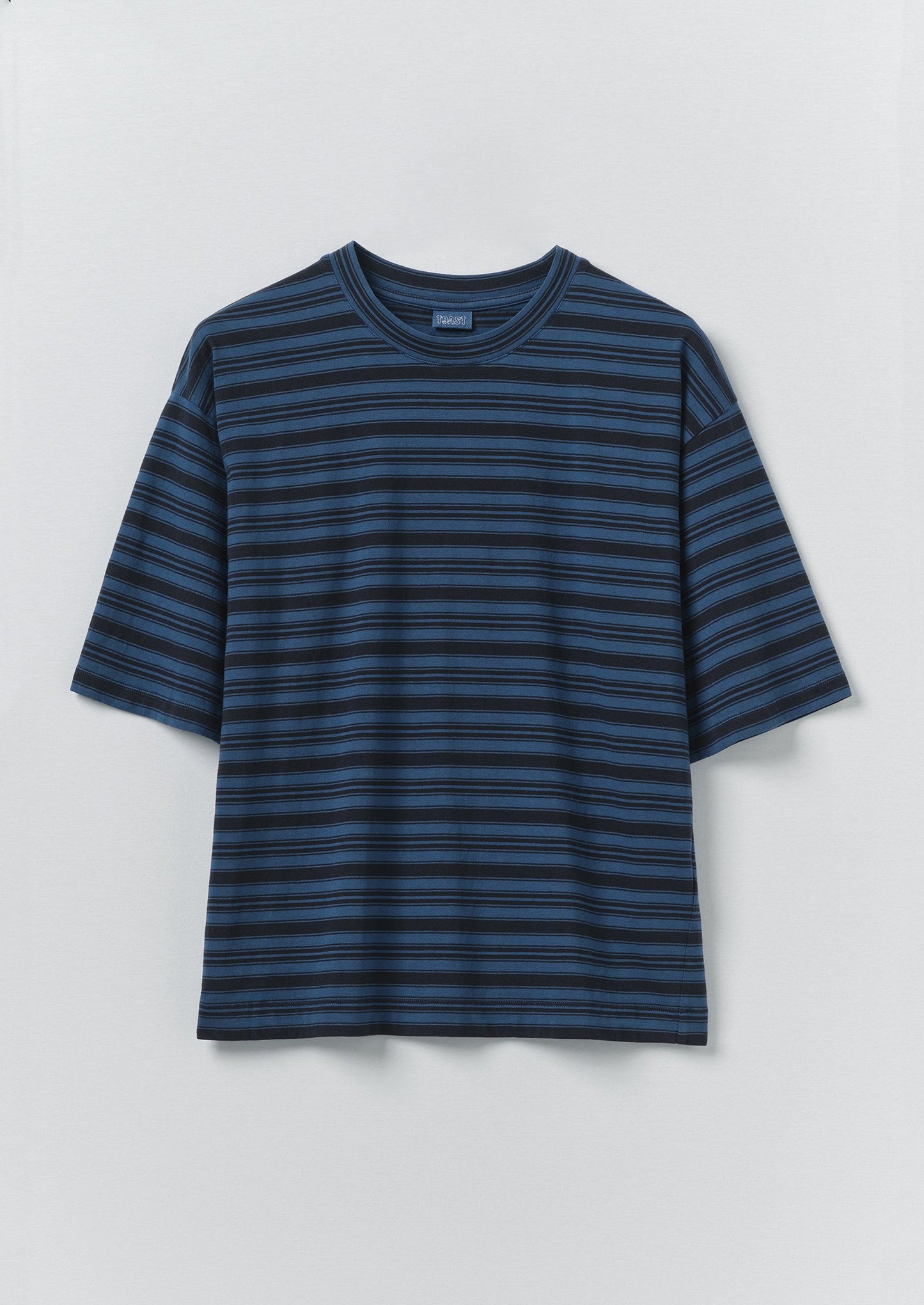 Stripe Cotton Short Sleeve Tee | Blue Graphite/Cobalt