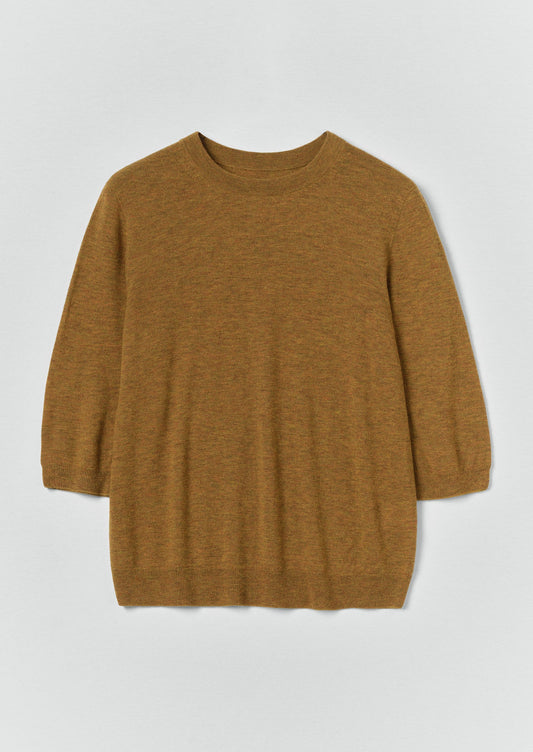 Wool Cashmere Half Sleeve Sweater | Tumeric