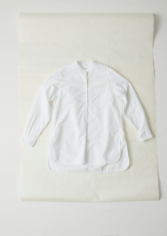 Taro Cotton Oxford Long Shirt | White